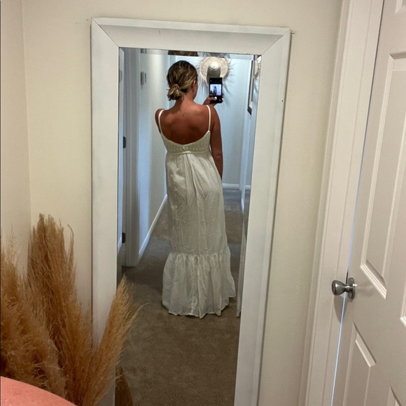 Zara White Maxi Dress with Spaghetti Straps - Picture 3 of 7